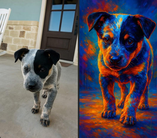 Custom Pet Portrait • Neon Abstract Dog Painting • Personalized Art from Your Photo • Digital Download
