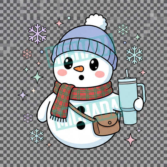 Cute Winter Snow Woman PNG • Christmas Shirt Graphic • Holiday Clipart for Sublimation & Crafting