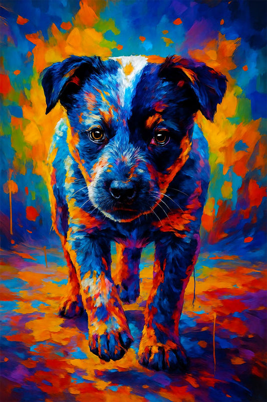 Custom Pet Portrait • Neon Abstract Dog Painting • Personalized Art from Your Photo • Digital Download